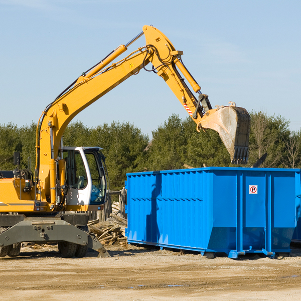 are there any restrictions on where a residential dumpster can be placed in Erwin